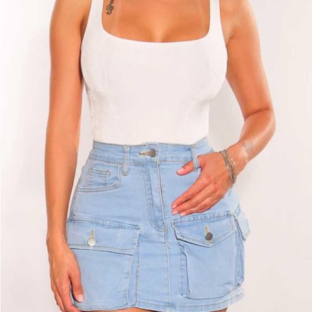 Light Blue Denim Skirt